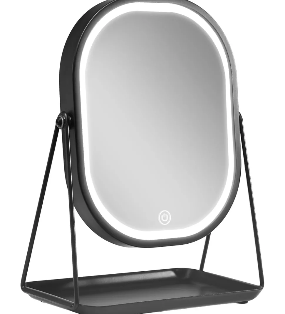 Gillian Jones Bordspejl - Oval - LED/Bakke - Sort