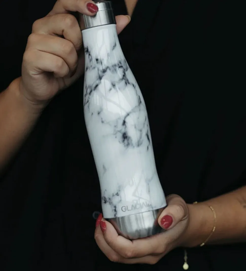 Glacial Termoflaske - 400 ml - White Marble