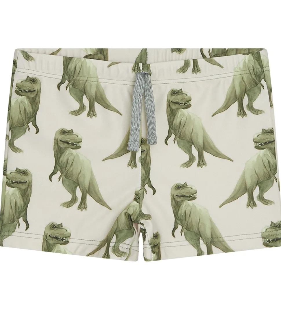 Hust and Claire Badebukser - Haki - UV50+ - Seagrass m. Dinosaur