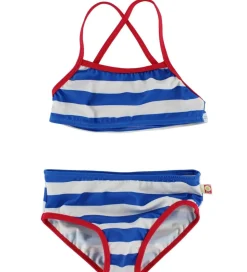 Katvig Classics Bikini - UV50+ - Blå/Hvidstribet m. Rød