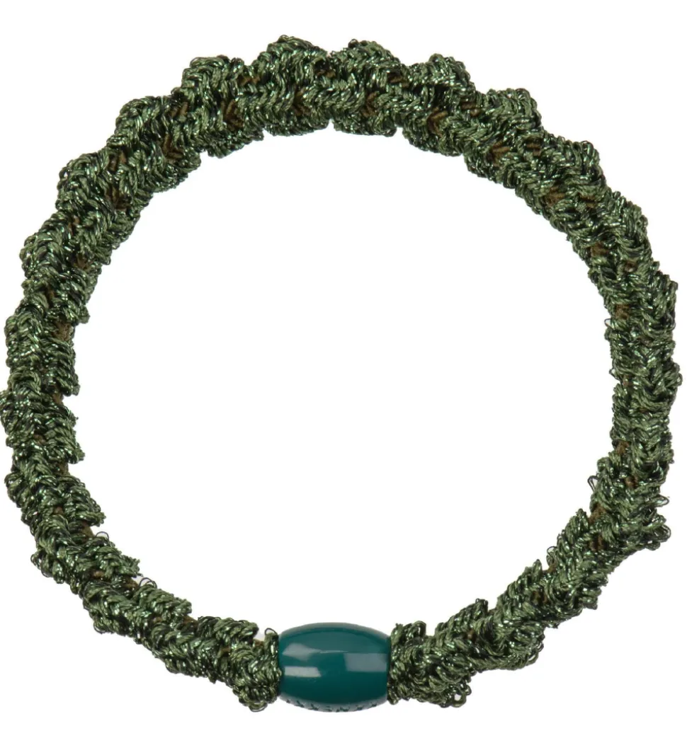 Kknekki Hårelastik - Armygrøn Glimmer m. Lace