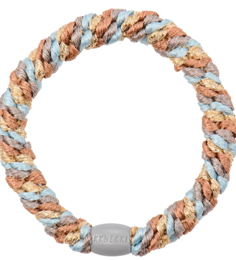 Kknekki Hårelastik - Lyseblå/Beige Glimmer