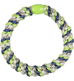 Kknekki Hårelastik - Støvet Blå/Lime Glimmer