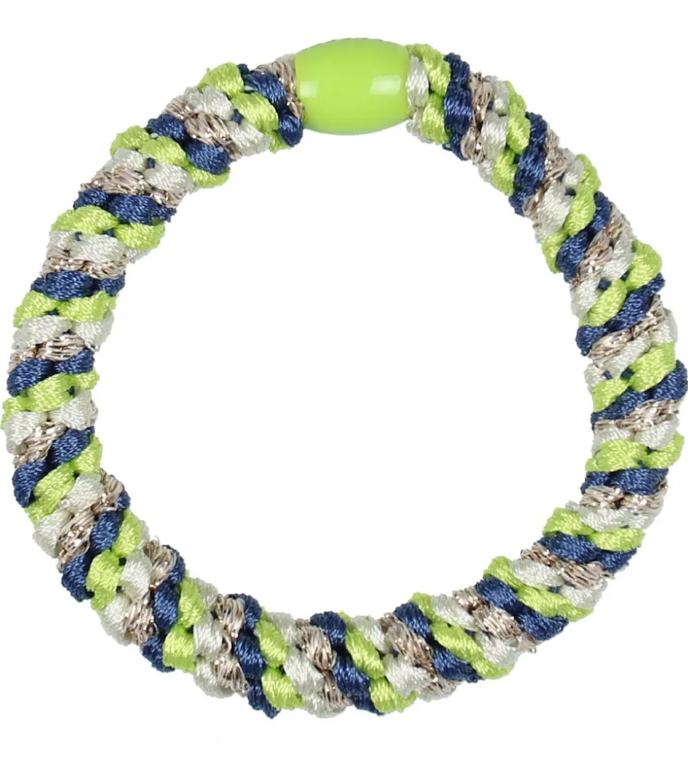 Kknekki Hårelastik - Støvet Blå/Lime Glimmer