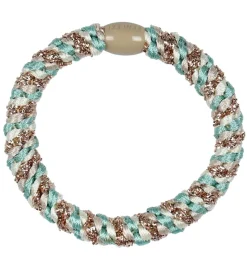 Kknekki Hårelastik - Turkis/Beige Glimmer