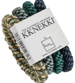 Kknekki Hårelastikker - 4-pak - Navy/Grøn/Glimmer Mix