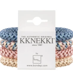 Kknekki Hårelastikker - 4-pak - Blå/Rosa/Guld