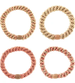 Kknekki Hårelastikker - 4-pak - Beige/Rosa
