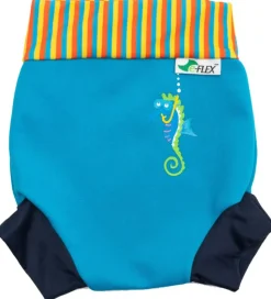 Konfidence Blebadebukser - UV50+ - Swim Nappy - Cyan/Stripe Seab