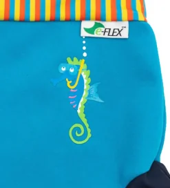 Konfidence Blebadebukser - UV50+ - Swim Nappy - Cyan/Stripe Seab