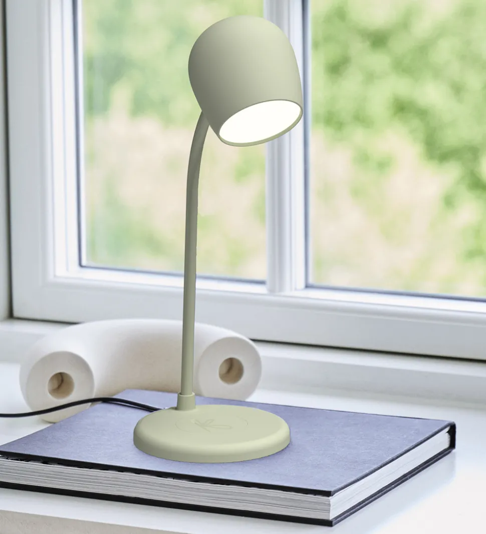 Kreafunk Lampe m. Oplader + Højtaler - Ellie - Dusty Olive