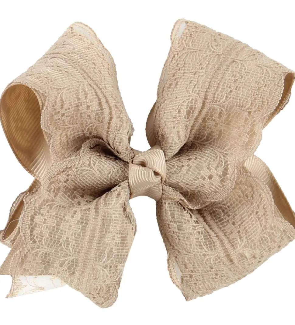 Little Wonders Hårsløjfe - 9 cm - Mørk Pudder m. Blonder