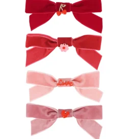Meri Meri Hårspænder - 4-pak - Velour - Sløjfer - 11,5 cm - Clip