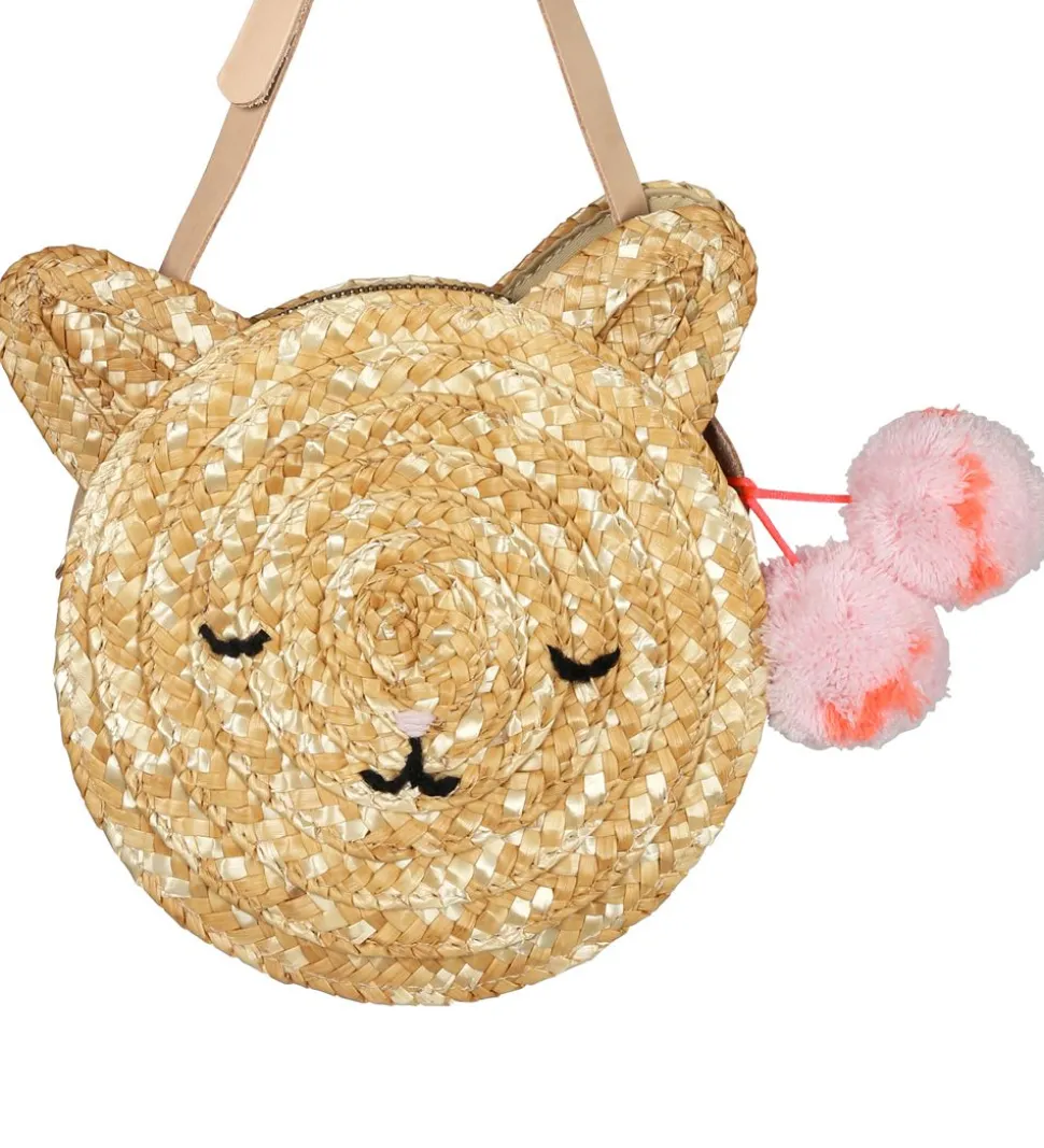 Meri Meri Skuldertaske - Strå m. Kat