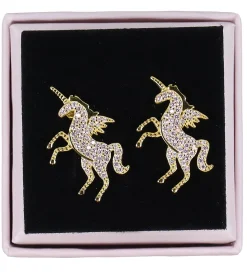 MillaVanilla Øreringe - Enhjørning - Guld/Pink