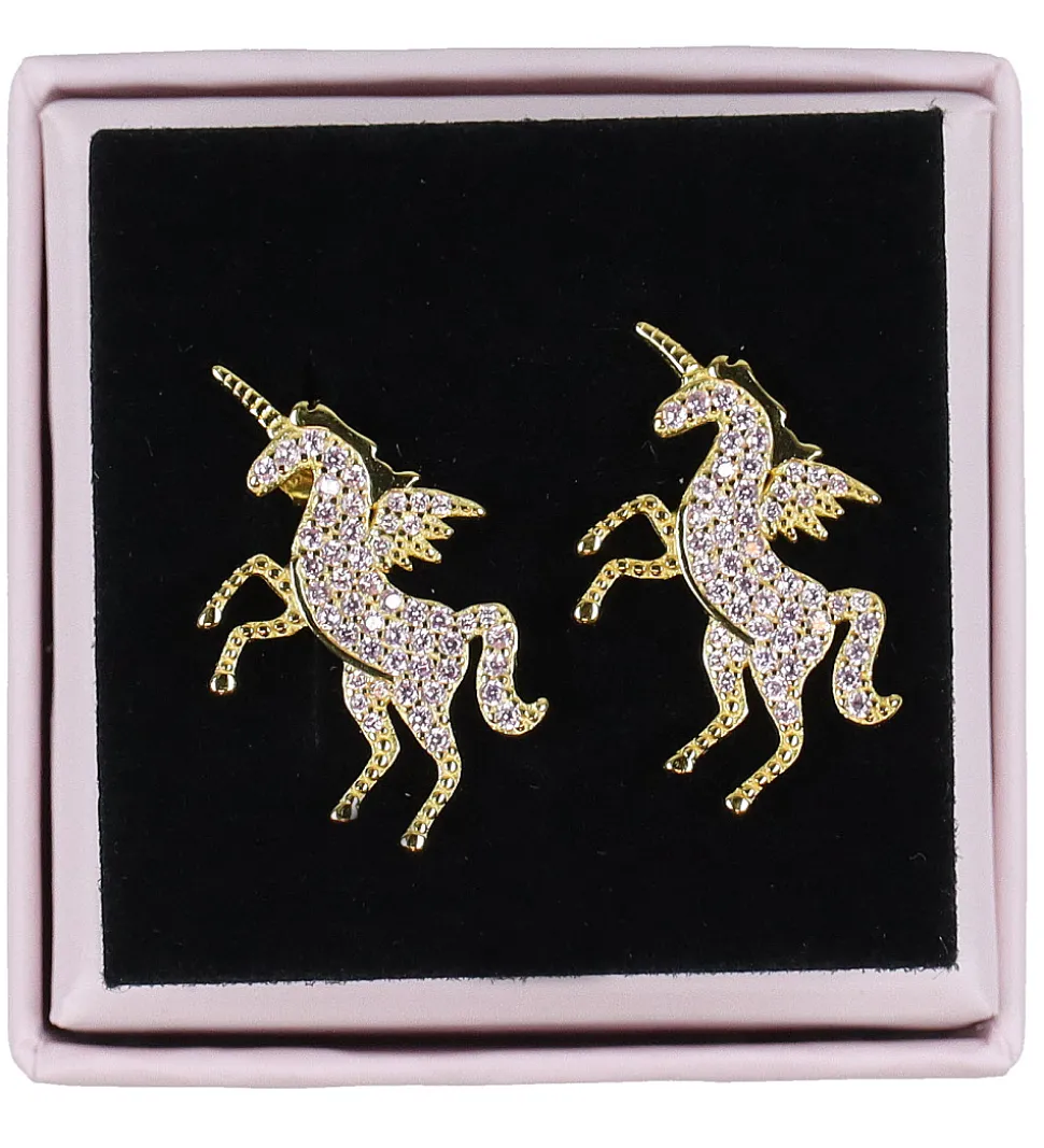 MillaVanilla Øreringe - Enhjørning - Guld/Pink