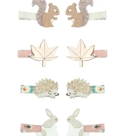 Mimi & Lula Hårclips - 8-pak - 3 cm - Mini Woodland Friends Home