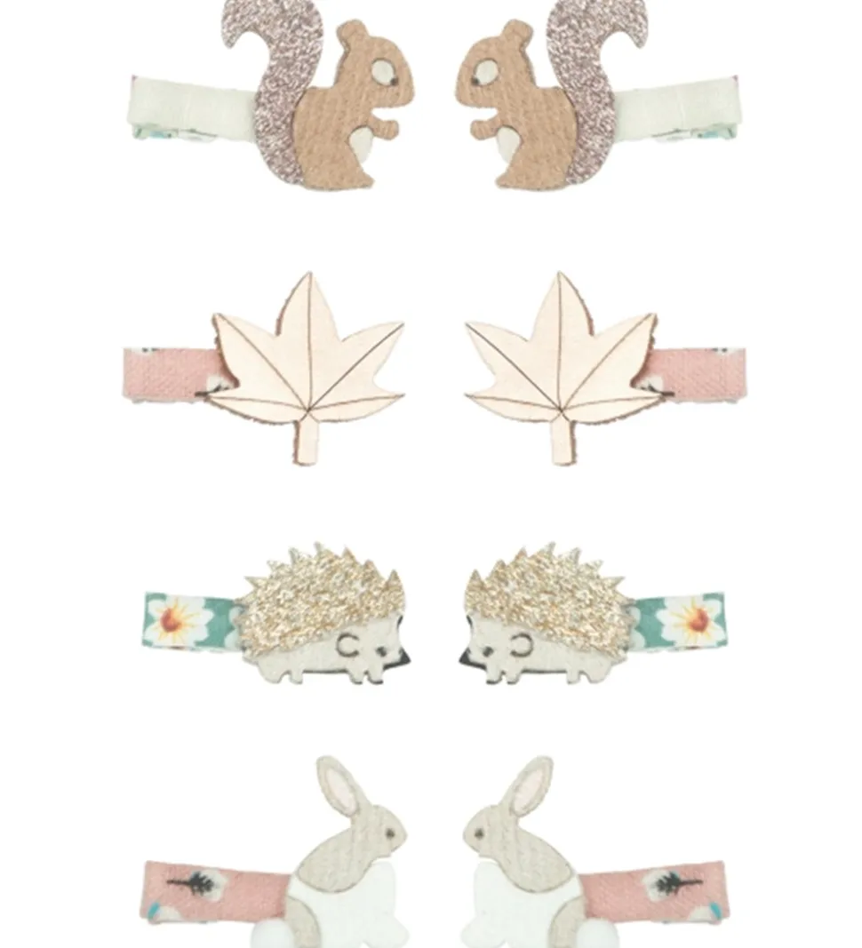 Mimi & Lula Hårclips - 8-pak - 3 cm - Mini Woodland Friends Home
