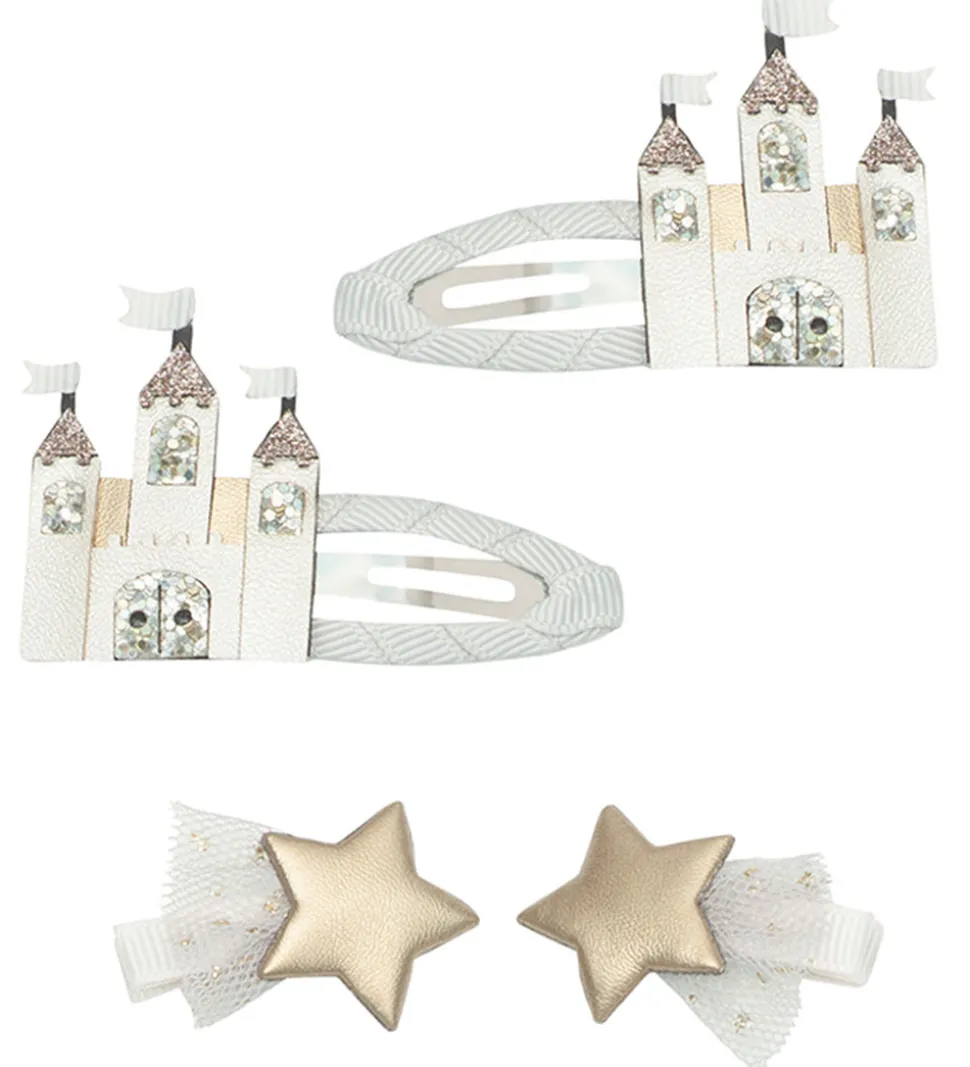 Mimi & Lula Hårspænder - 4 stk - 3,5/6 cm - Castle and Star Fair