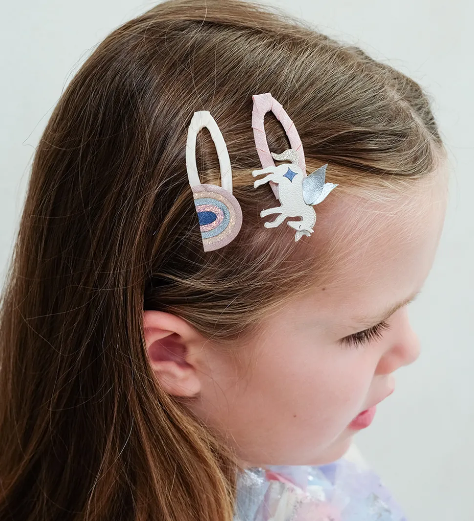Mimi & Lula Hårspænder - 4-pak - 5 cm - Winged Unicorn Celeste