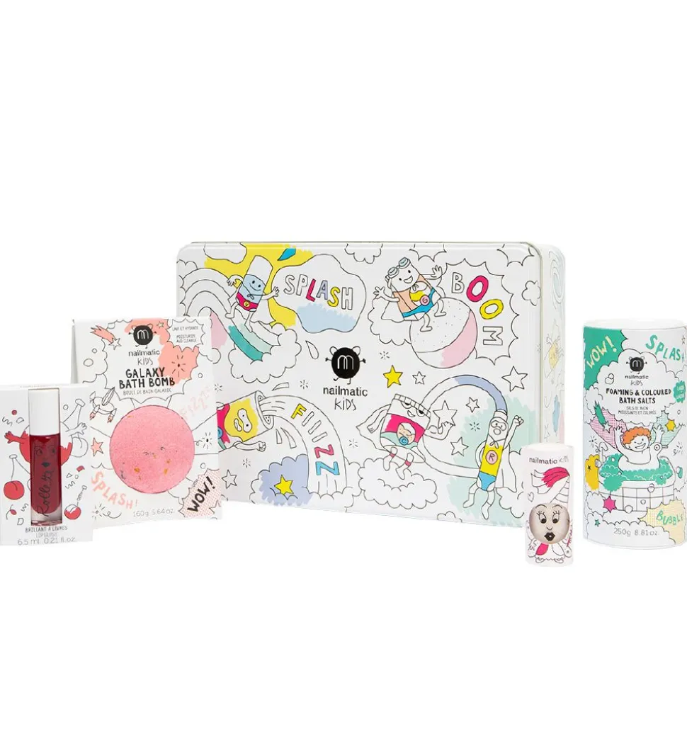 Nailmatic Badesæt - Box m. Badebombe, Neglelak, Lipgloss, Badesa