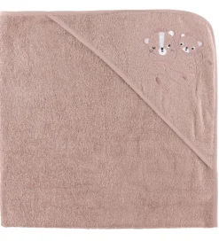 Nørgaard Madsens Babyhåndklæde - 100x100 cm - Mauve m. Løver