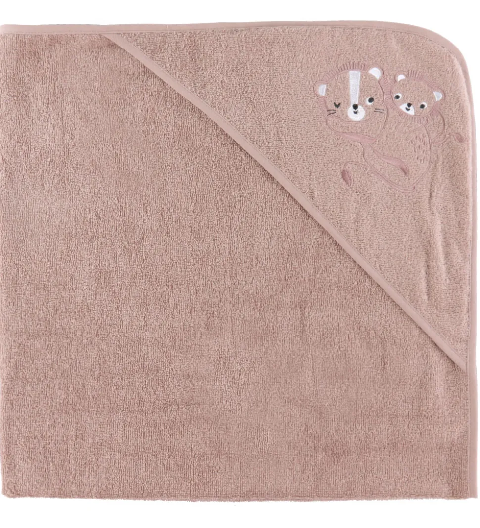 Nørgaard Madsens Babyhåndklæde - 100x100 cm - Mauve m. Løver