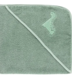 Nørgaard Madsens Babyhåndklæde - 75x75 cm - Dusty Green m. Dino