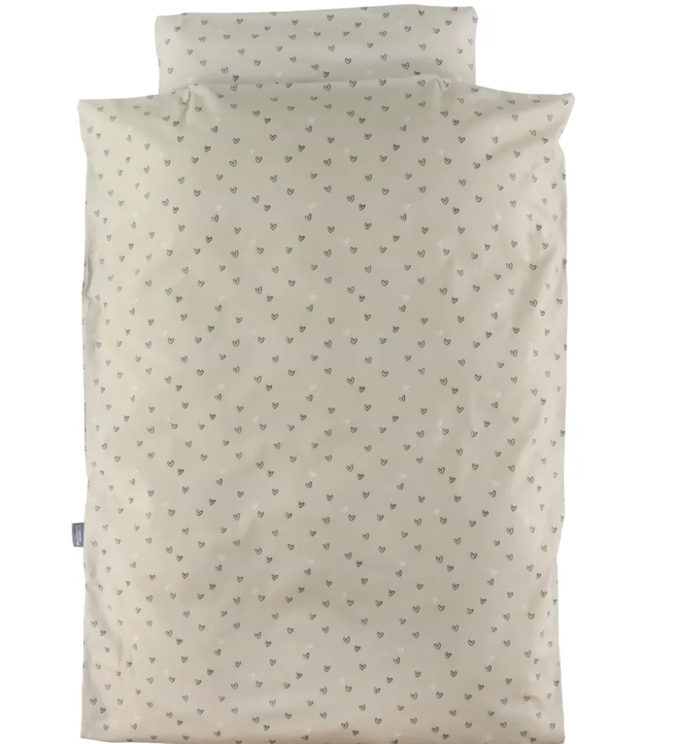 Nørgaard Madsens Sengestøj - Voksen - Beige m. Hjerter