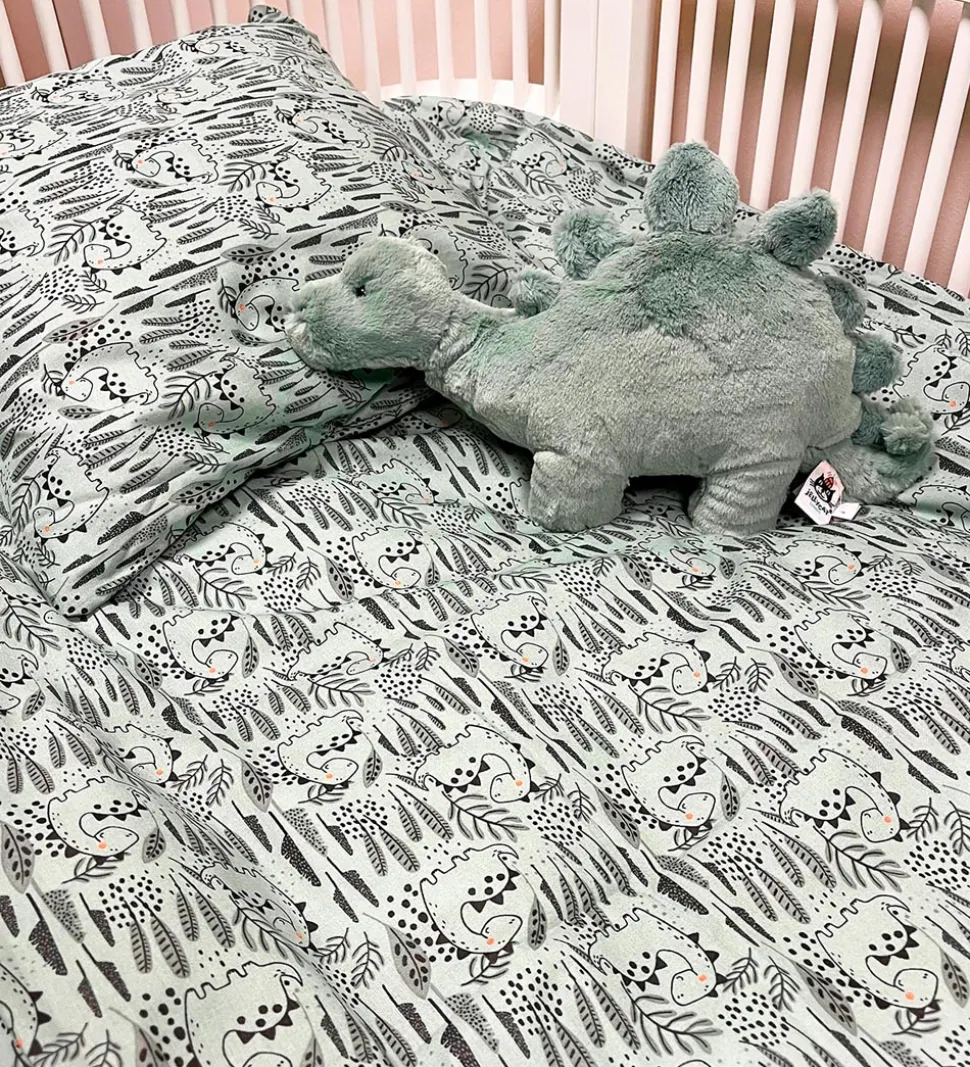 Nørgaard Madsens Sengetøj - Voksen - Mørkegrøn m. Dinosaur