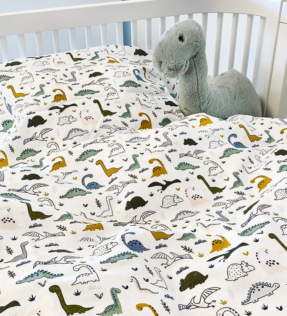Nørgaard Madsens Sengetøj - Baby - Hvid m. Dinosaur