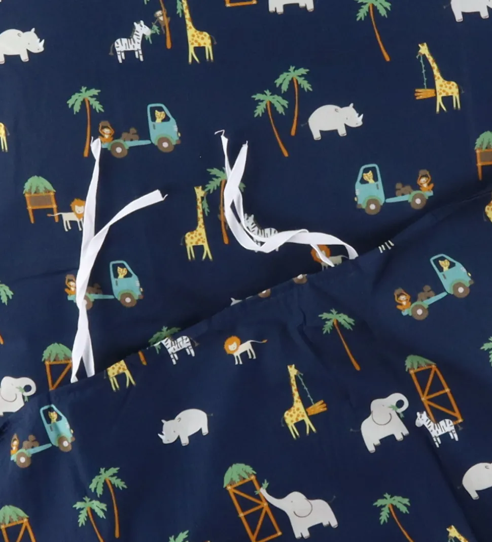 Nørgaard Madsens Sengetøj - Voksen - Navy m. Safaridyr