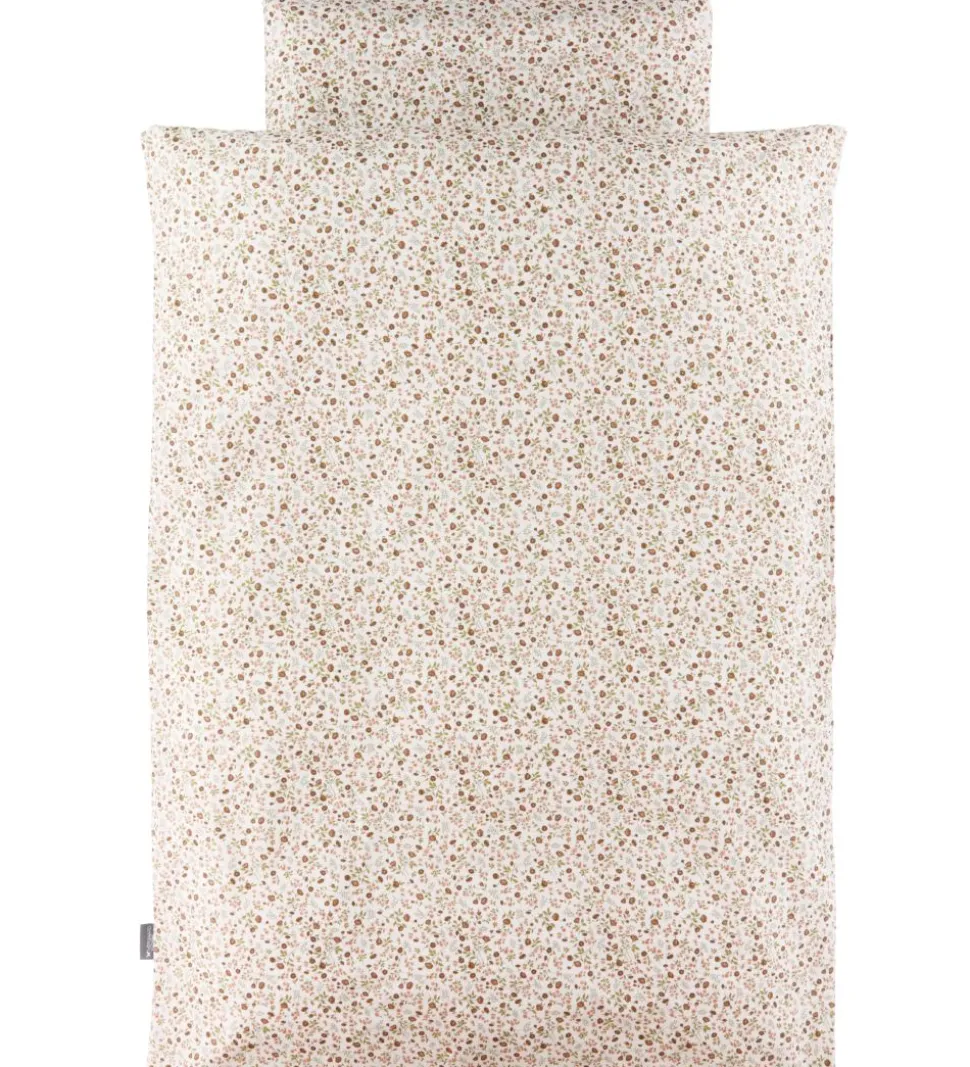 Nørgaard Madsens Sengetøj - Baby - Rød/Brun m. Blomster