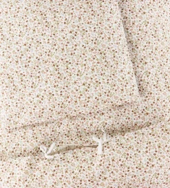 Nørgaard Madsens Sengetøj - Baby - Rød/Brun m. Blomster
