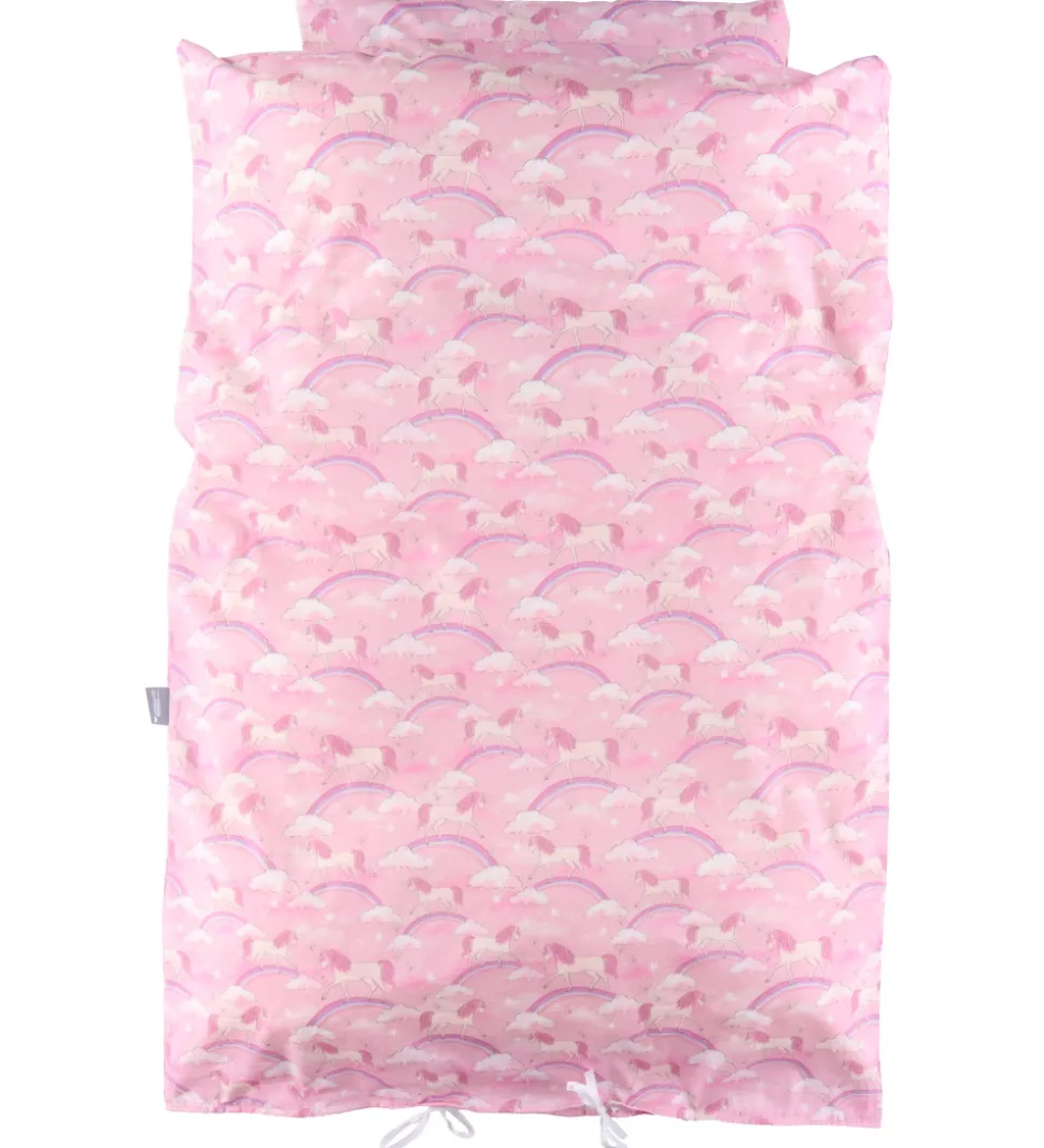 Nørgaard Madsens Sengetøj - Baby - Pink m. Enhjørninger/Regnbuer