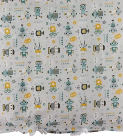 Nørgaard Madsens Sengetøj - Baby - Grå m. Robotter