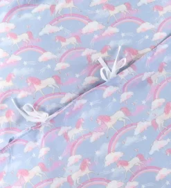 Nørgaard Madsens Sengetøj - Baby - Denim m. Enhjørninger/Regnbue