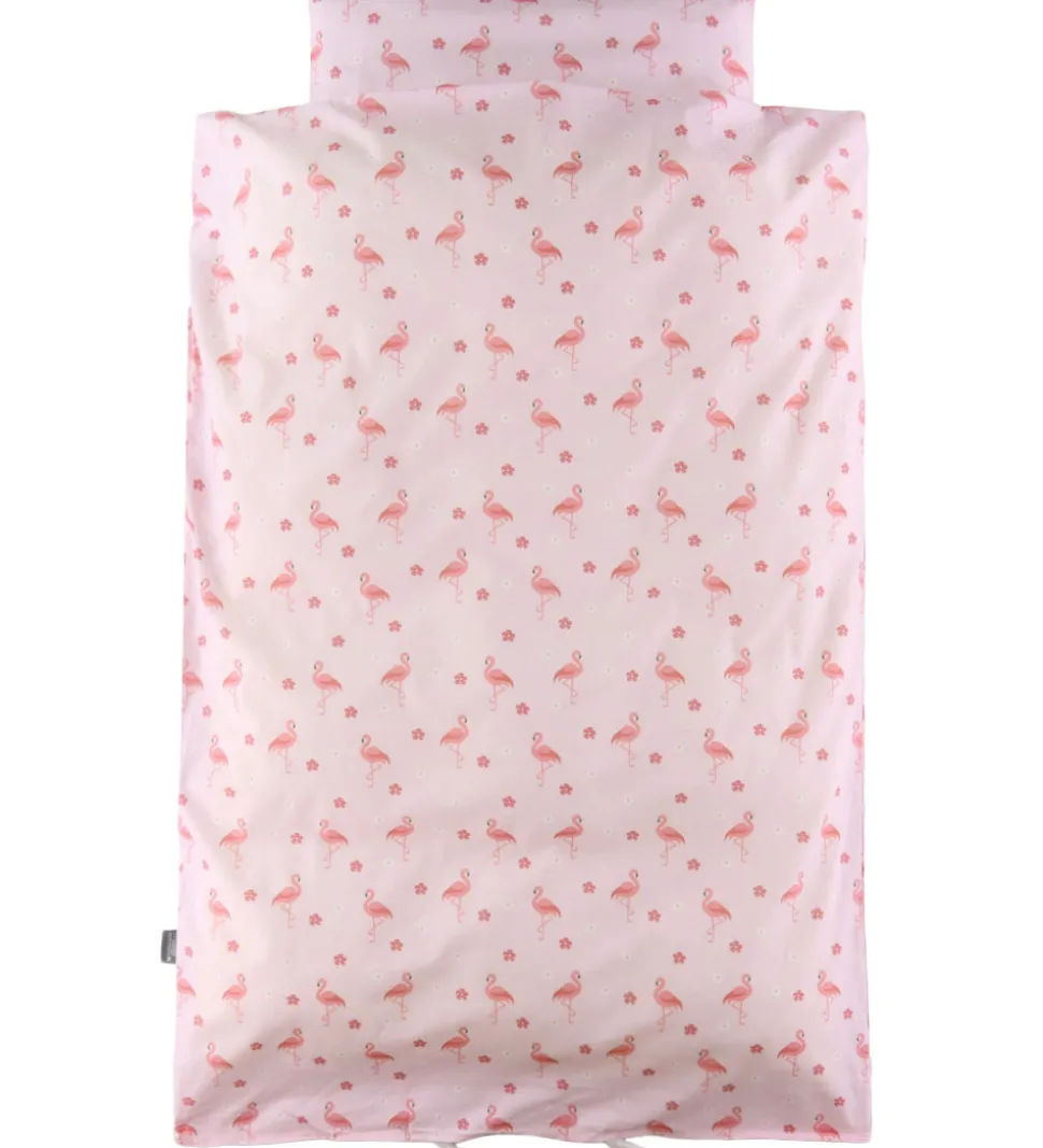 Nørgaard Madsens Sengetøj - Voksen - Rosa m. Flamingo/Blomster