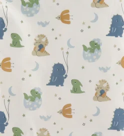 Nørgaard Madsens Sengetøj - Baby - Blå/Grøn m. Store Dinosaur