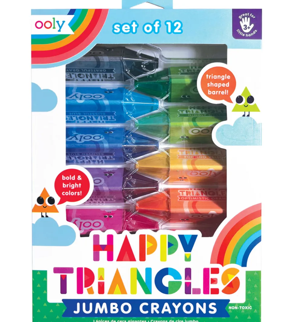 Ooly Farvekridt - 12 stk - Jumbo - Happy Triangles