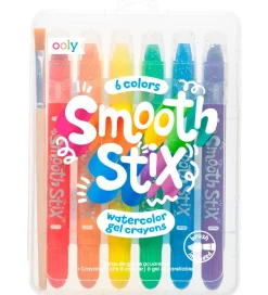 Ooly Farvekridt - Vandfarver - Smooth Stix - 6 stk