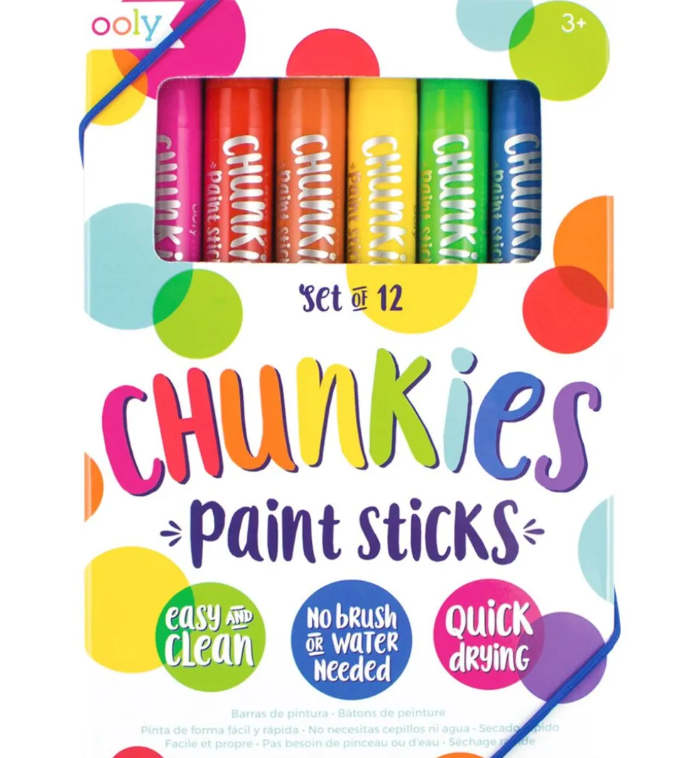 Ooly Jumbo Tuscher - Chunkies Paint Sticks - 12 stk - Multifarve