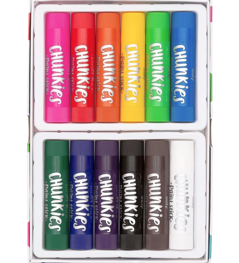 Ooly Jumbo Tuscher - Chunkies Paint Sticks - 12 stk - Multifarve