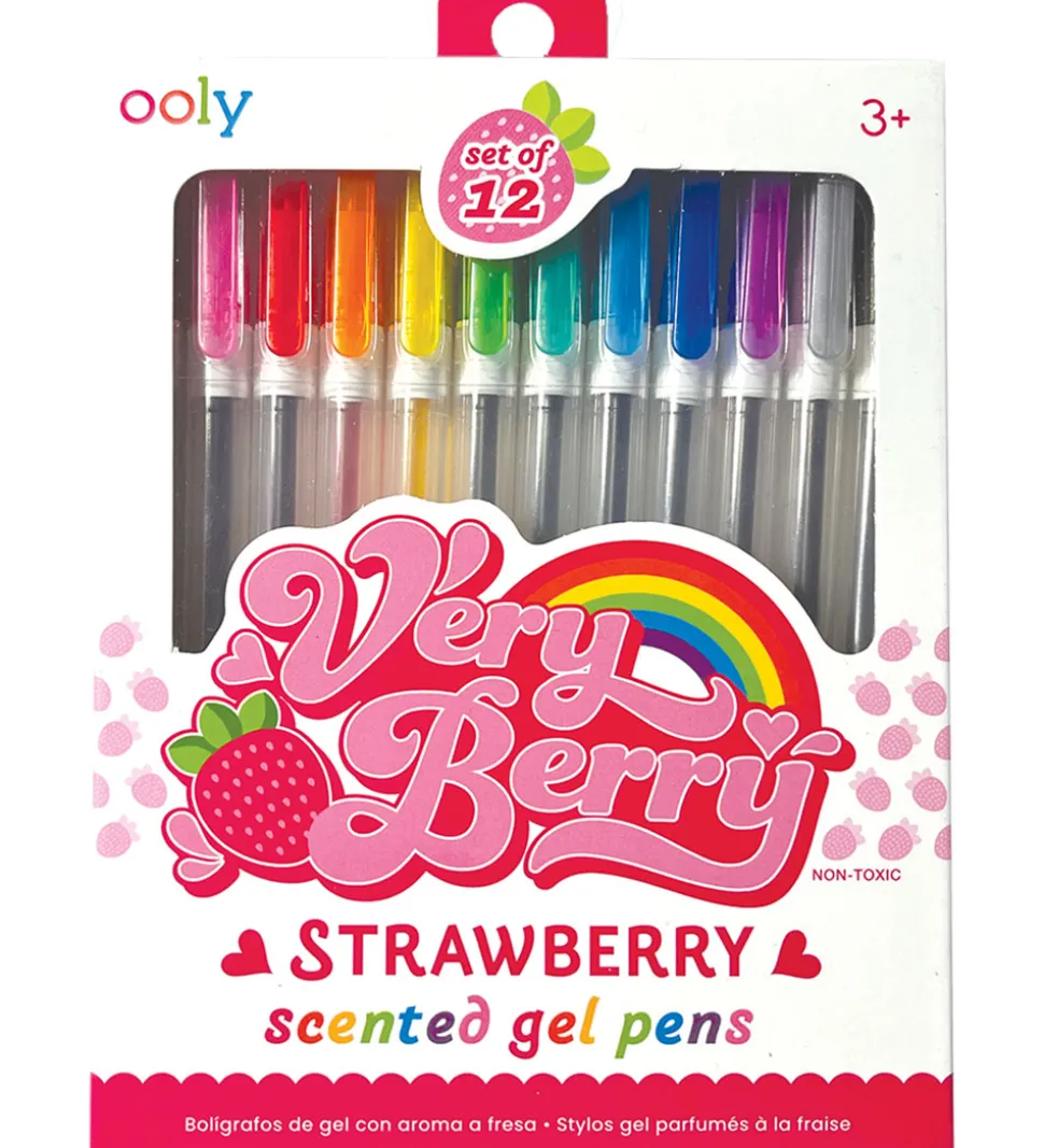 Ooly Kuglepenne m. Jordbærduft - 12 stk - Very Berry