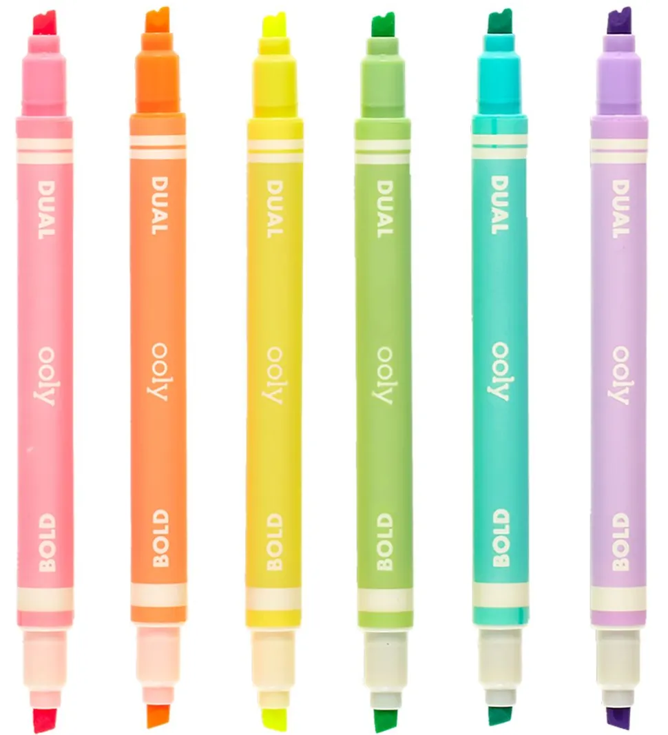 Ooly Overstregningstuscher - 6 Stk - Dual Liner Neon Highlighter