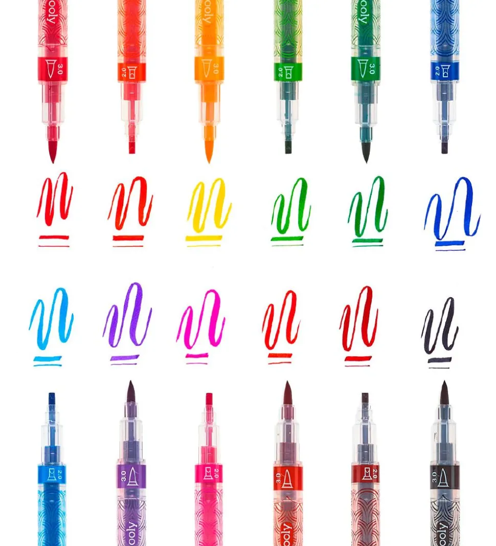 Ooly Tuscher - Calligraphy Duo - 12 stk - Multifarvet
