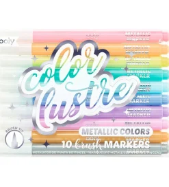 Ooly Tuscher - Metallic Brush Markers - 10 stk - Pastelfarver
