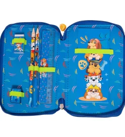 Paw Patrol Penalhus m. Indhold - Dobbelt - Blå m. Print