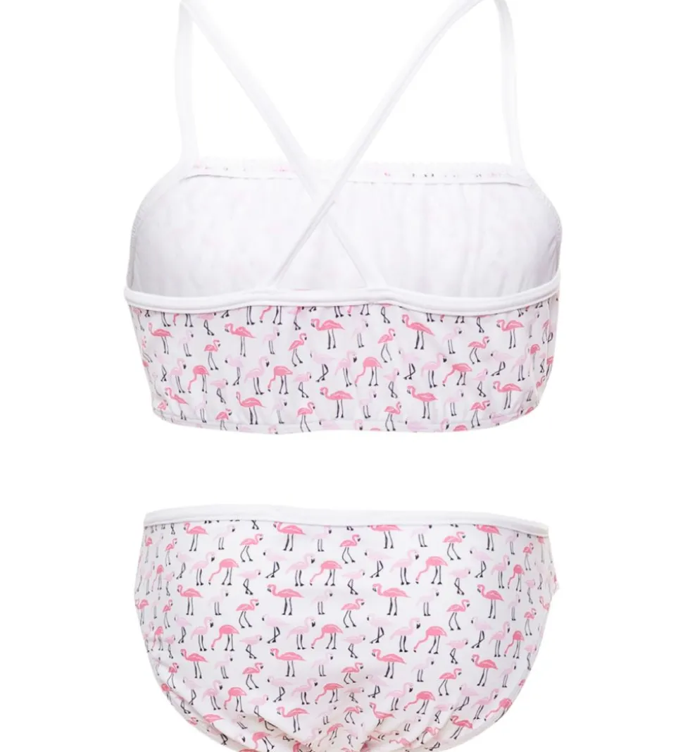 Petit Crabe Bikini - Louise - UV50+ - Hvid m. Flamingo