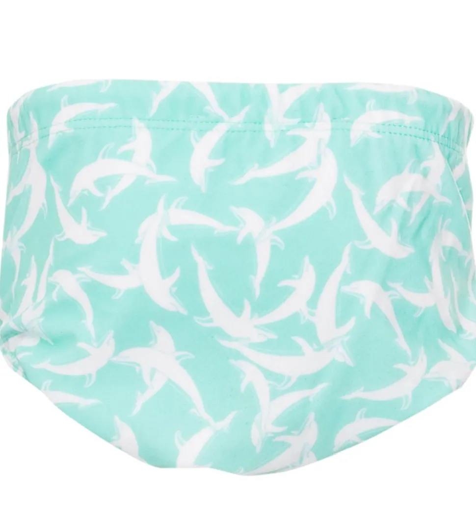 Petit Crabe Blebadebukser - Leo - UV50+ - Mint m. Delfiner